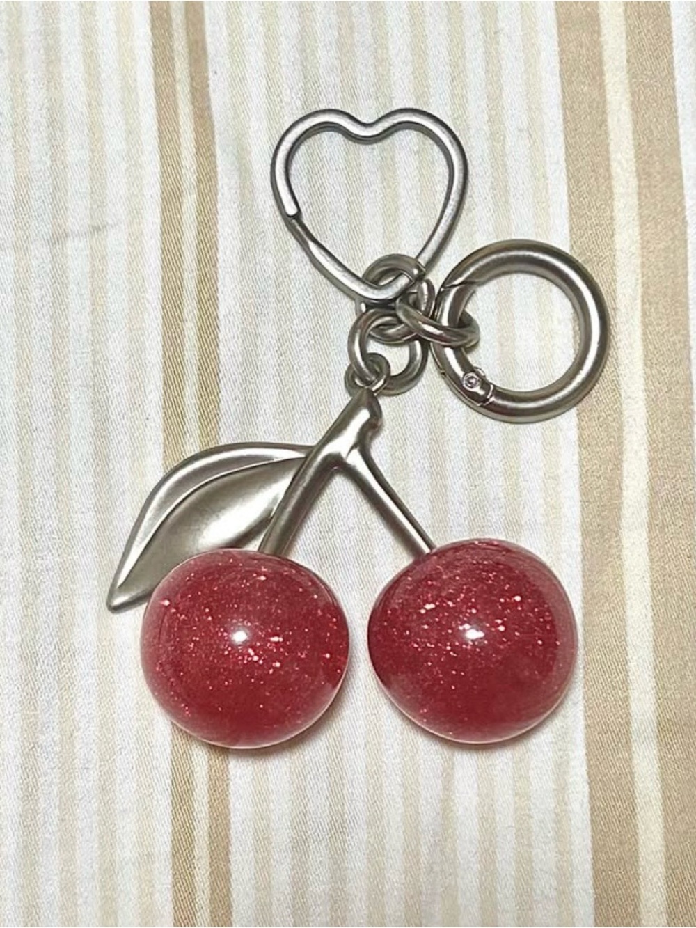 Cherry Glitter Bag Charm